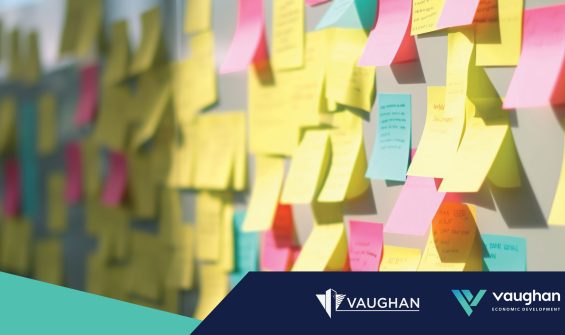 Scattered multi-coloured post-it notes on a whiteboard